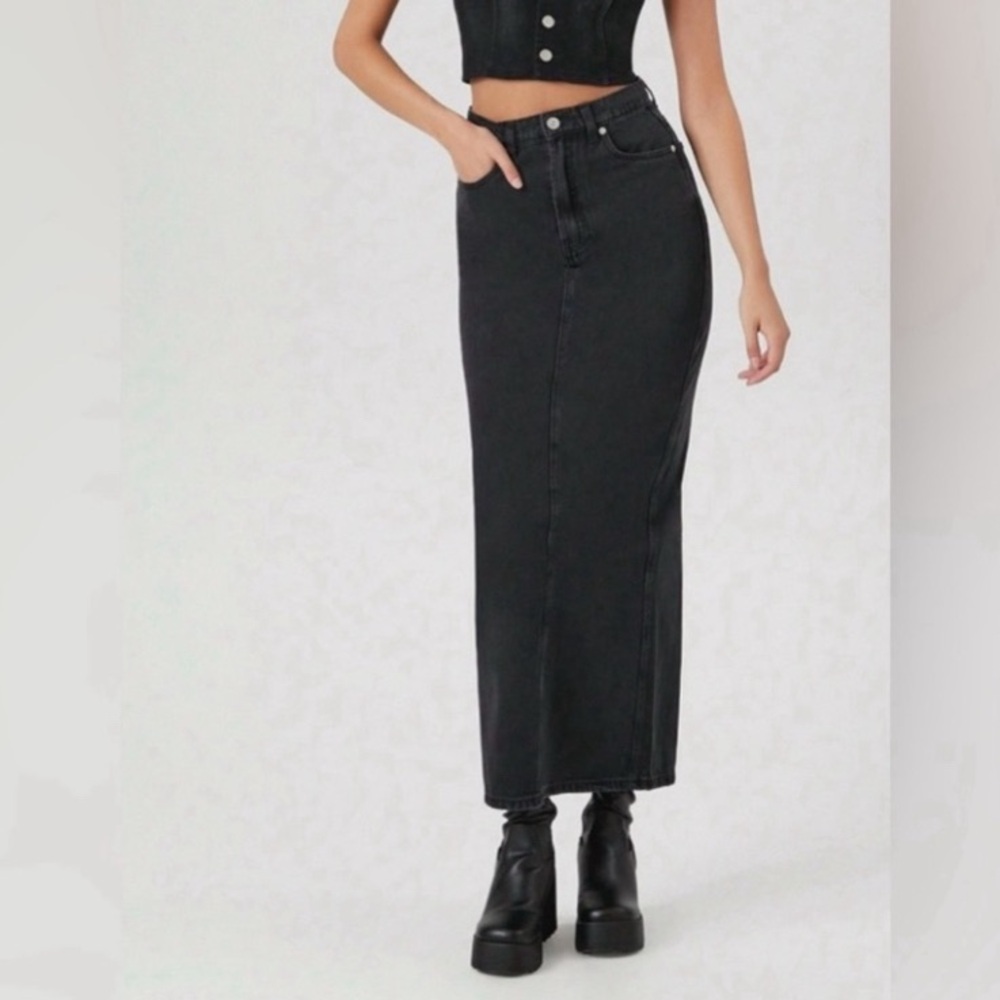 Belle Vere Black Denim‎ Skirt Sz Sm